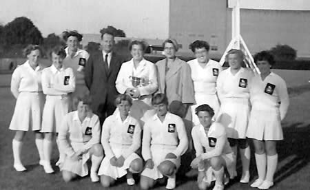 Myrtle Maclagan with unidentified players from her photo album