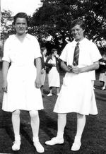 MI Taylor (left) and DM Coysh (nee Turner) at the WCA Cricket Week 1934