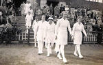England Women team taking the field, 3rd Test 1937