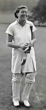 Myrtle Maclagan batting from her photo album