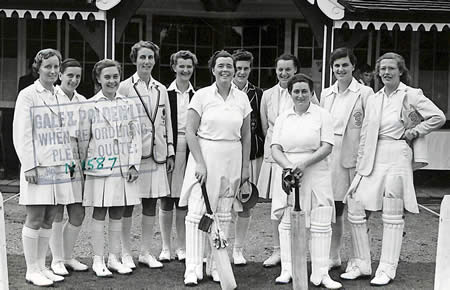 Myrtle Maclagan with Unidentified players from her photo album