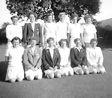 Myrtle Maclagan with unidentified players from her photo album