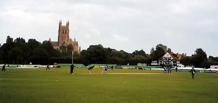 Action at Worcester during the 5th ODI